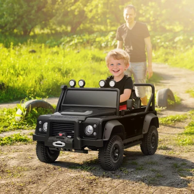 AIYAPLAY Kids Ride-On Car Remote Control LED Black