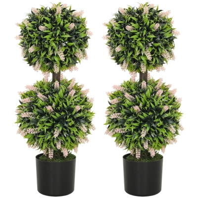 Artificial Plant 25cm x 25cm x 70cm Pink