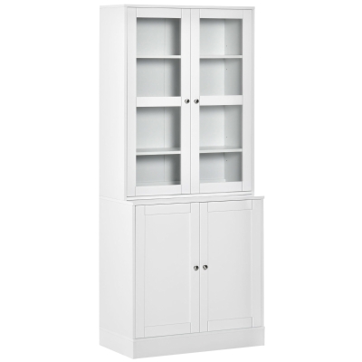HOMCOM Boekenplank Wandplank Plank, 2 planken, 76 cm x 40 cm x 178,5 cm, Wit