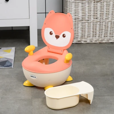 ZONEKIZ Potje voor kinderen van 0,5 tot 3 jaar, antislip, binnenpot, spatbescherming, vos-design, 34,5 x 35 x 23 cm
