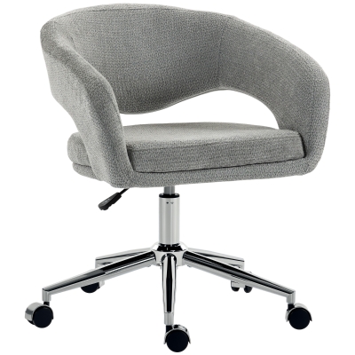HOMCOM Chaise Bureau Ergonomique Chenille Hauteur Réglable Gris