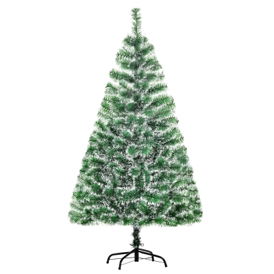 HOMCOM Sapin Noël Artificiel Enneigé 150cm Imitation Nordmann