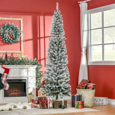 HOMCOM Albero di Natale Innevato con 738 Rami Ø68x225 cm