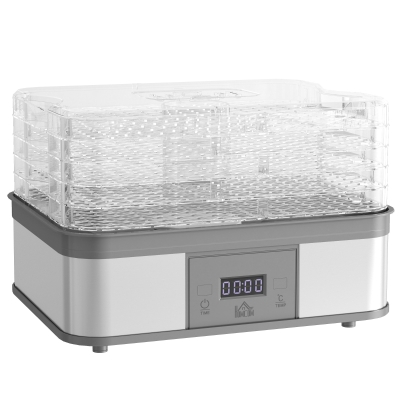 HOMCOM 5 Tier Food Dehydrator Stainless Steel 245W Grey