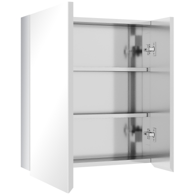 kleankin Bathroom Mirror Cabinet, Wall Mounted Medicine Cabinet with Hinged Door, Storage Shelves for Laundry Room