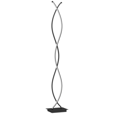 HOMCOM Lampada da Terra LED a Doppia Spirale, Nero