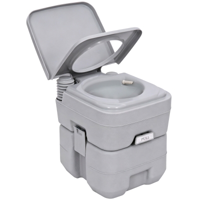 Outsunny 20L Portable Camping Toilet Grey with 2 Tanks