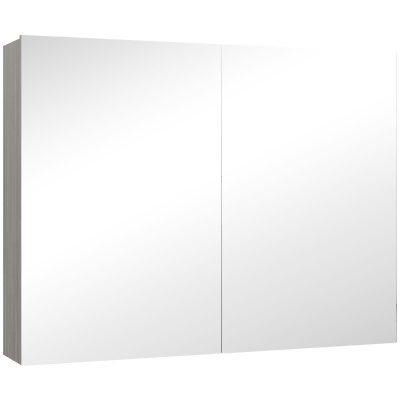 HOMCOM Armoire Murale Salle de Bain avec Miroir Gris 80x15x60cm