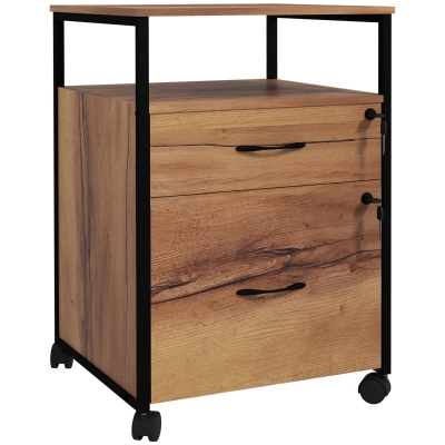 Vinsetto Caisson Bureau Roulettes Format A4 44x40x66,5cm Marron