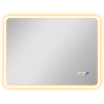 HOMCOM LED Bathroom Mirror Backlit Bluetooth Silver 60x80cm