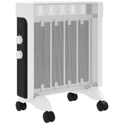 HOMCOM 2kW Electric Heater, 10-45℃ Temperature - White