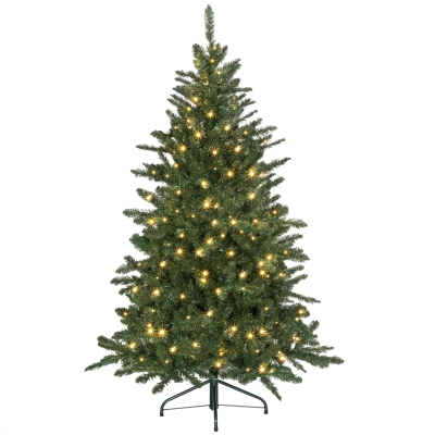 HOMCOM Árvore de Natal Artificial 150 cm com 220 Luzes LED 588 Ramos Árvore Natalina para Interior Verde