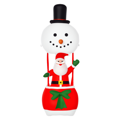 HOMCOM Babbo Natale gonfiabile 80cm x 85cm x 250cm Multicolore