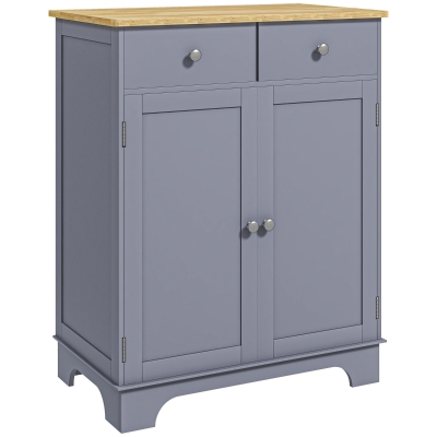 HOMCOM Kitchen Sideboard Cabinet Wood Top Drawer Grey