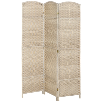 HOMCOM Paravent Bois 3 Panneaux Pliable Chêne 135x180 cm