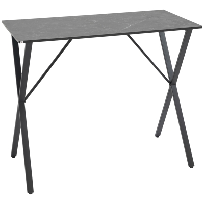 HOMCOM Bancone Bar Stile Moderno in Legno e Acciaio Nero