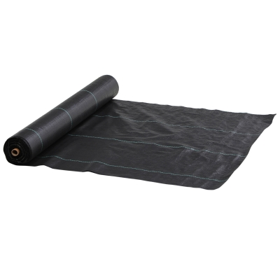 Outsunny Telo per Pacciamatura 100x2 m Traspirante e Anti-UV Nero