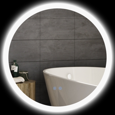 kleankin Miroir LED Salle de Bain 60cm 3 Couleurs Gris