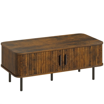 HOMCOM Coffee Table with Storage Rustic Brown