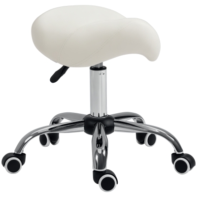 HOMCOM Cosmetic Stool 360° Rotate Hydraulic Cream