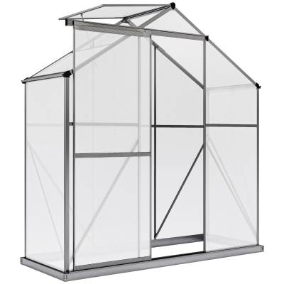 Outsunny Walk-In Greenhouse Dark Grey 6x2.5ft