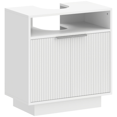 HOMCOM Mobile Sotto Lavabo Bagno con Ripiano Regolabile Bianco