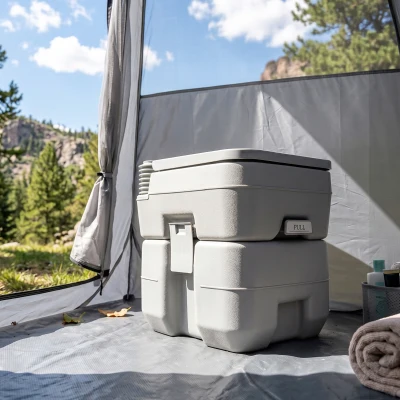 Outsunny 20L Portable Camping Toilet Grey with 2 Tanks