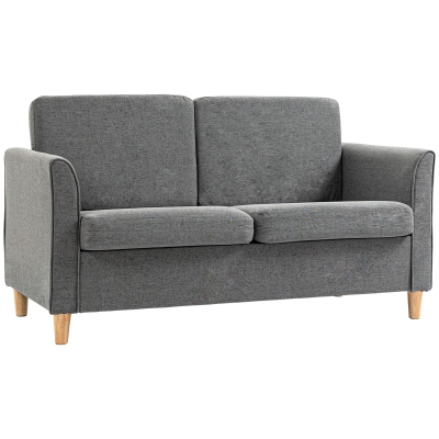 HOMCOM Modern 2-Seater Loveseat Sofa Grey