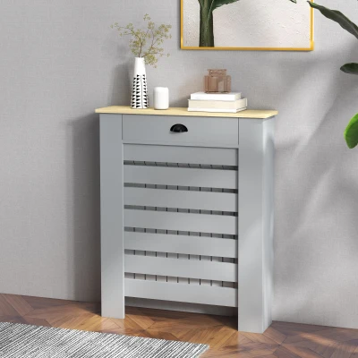 HOMCOM Copritermosifone con Cassetto 78x19x95.5cm Grigio