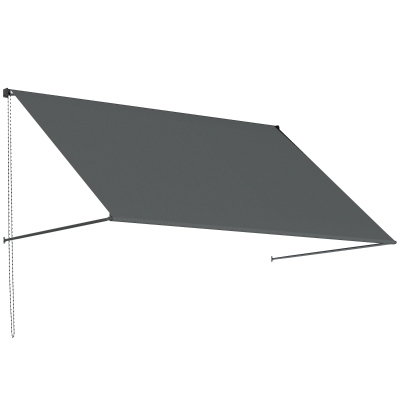 Outsunny Store Banne Manuel 195x120cm Rétractable Gris UV