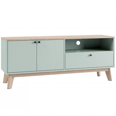 HOMCOM TV Stand Cabinet Modern 2-Door Adjustable Shelf 36 Inch
