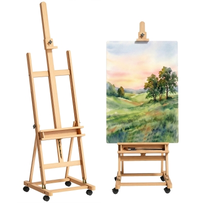 Vinsetto Chevalet Bois Roulettes Pliable 118cm