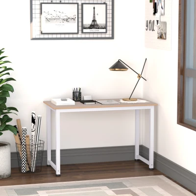 HOMCOM Computer Desk Metal Frame 120x60cm White