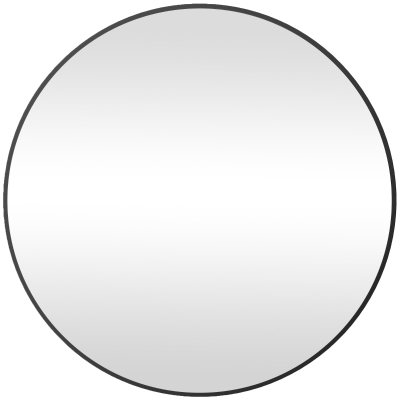 HOMCOM Round Bathroom Mirror, 70 x 70cm Steel Framed Wall Mirror, Decorative Mirror for Bedroom, Living Room, Entryway, Black