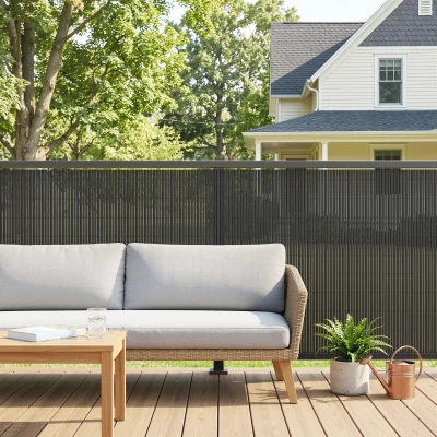 Outsunny Privacy Screening Fence Waterproof 1x5m Dark Grey