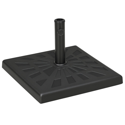 Outsunny Base para Sombrilla de Resina 19 kg para Mástil de Ø32/38/48 mm para Jardín Terraza Patio 51x51x32 cm Negro