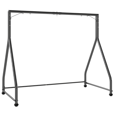 Outsunny Soporte para Columpio de Acero Estructura de Columpio de 2 y 3 Asientos Carga 360 kg 210x117x175 cm Negro