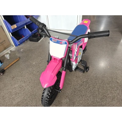 AIYAPLAY Moto Elétrica para Crianças 3+ Anos Licença Honda CRF 450R 12 V Bateria de Lítio com Suspensão Rosa