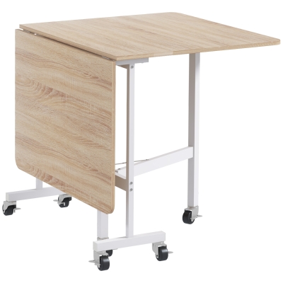 HOMCOM Drop Leaf Dining Table Wood-Effect 4-6 Person