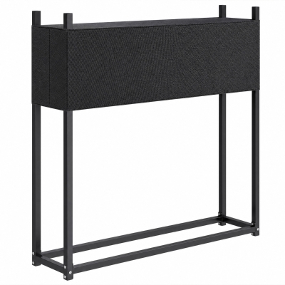 Outsunny Estante de Leña con Funda Oxford 600D Leñero de Acero Galvanizado Robusto Carga 250 kg para Interior y Exterior Negro