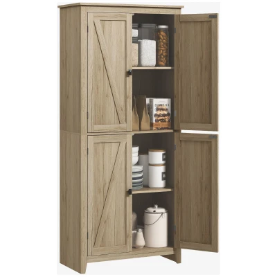 HOMCOM Mobile Cucina 4 Ante con Mensole Regolabili