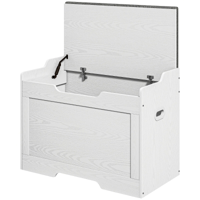HOMCOM Panca Contenitore da 103L con Cuscino 75x40x56cm Bianco