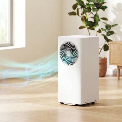 HOMCOM Mobiles Klimagerät 9000 BTU, 4-in-1 Mobile Klimaanlage mit Kühlung, 40 L/Tag Entfeuchter, Ventilator, Schlafmodus