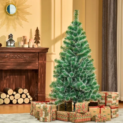 HOMCOM Sapin Noël Artificiel Enneigé 150cm Imitation Nordmann