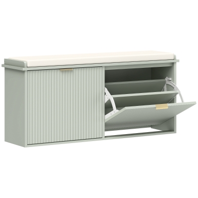 HOMCOM Shoe Bench with Seat Green