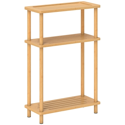 HOMCOM Bamboo 3-Tier Side Table Nordic Style Natural Wood