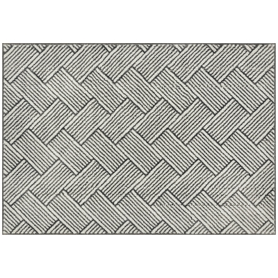 HOMCOM Tapis Salon 200x140cm Poils Courts Lavable Gris