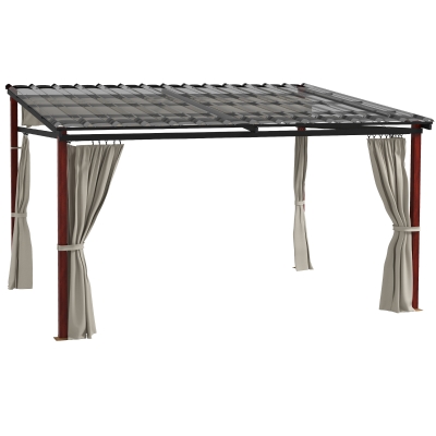 Outsunny Pergola da Giardino con Pareti Laterali Tetto Retrattile