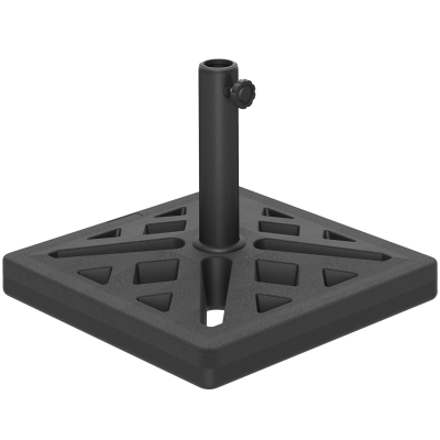 Outsunny Base per Ombrellone Quadrata 15kg Pali 32-38-48mm Nero