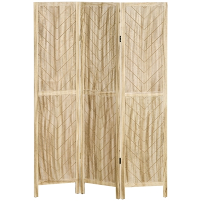 HOMCOM Paravento da Interno a 3 Ante in Legno 120x1.6x170 cm